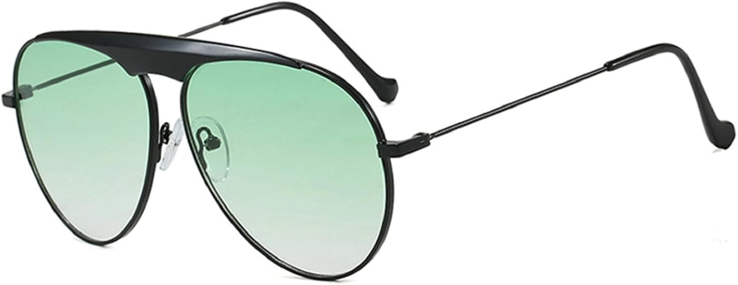 

Дизайнерские солнцезащитные очки-пилот большого размера в стиле 70-х для женщин. Модные черные солнцезащитные очки с металлической оправой, защита от УФ-излучения mincl, C2