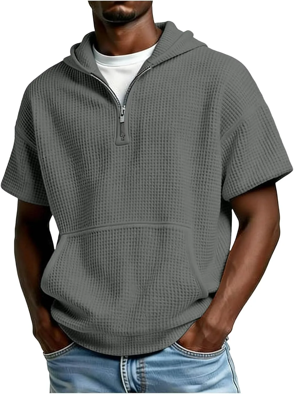 

Мужская футболка с коротким рукавом и полузастежкой Sdeycui