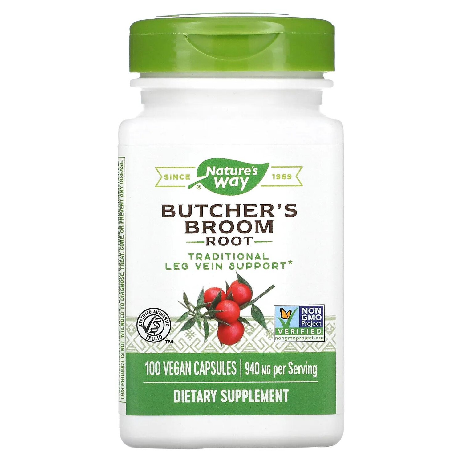 

Nature's Way Butcher's Broom 470 mg 100 Vegetarian Capsules