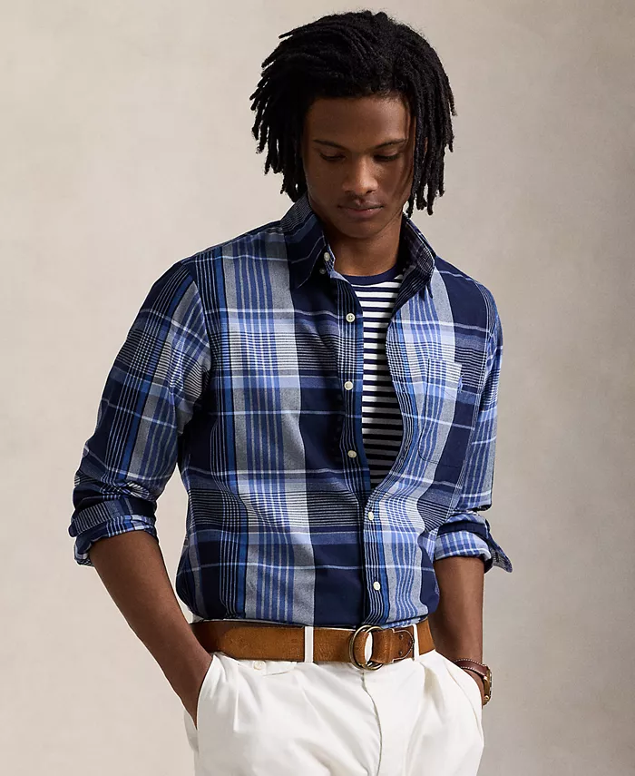 

Мужская классическая рубашка в клетку Performance Polo Ralph Lauren, синий