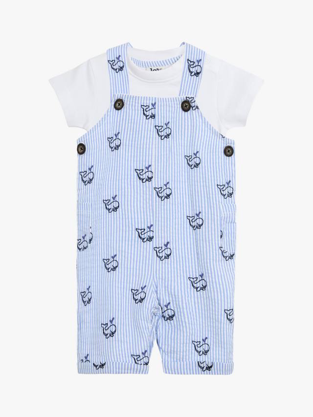 

Комплект детских комбинезонов и футболки с аппликацией в виде кита из 2 частей JoJo Maman Bébé, синий