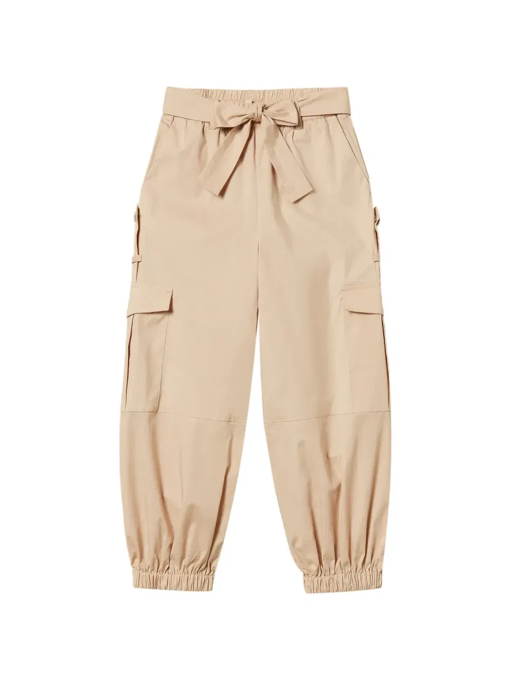 Поплиновые брюки карго Twinset Kids, бежевый