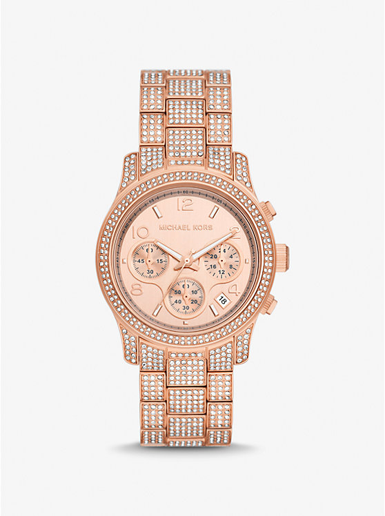 

Часы Runway Pavé цвета розового золота Michael Kors, золотой