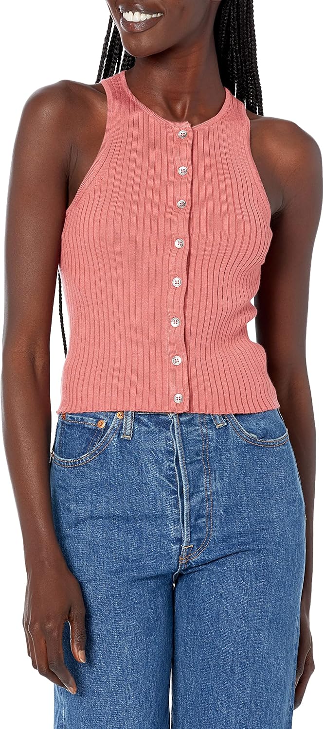 

Женская майка Calvin Klein с круглым вырезом и пуговицами, Savannah