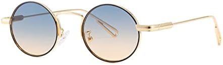 

Солнцезащитные очки в стиле панк с круглой металлической оправой, ретро-очки с защитой от ультрафиолета UV400, повседневные очки для взрослых, женщин и мужчин MTZJH, C5