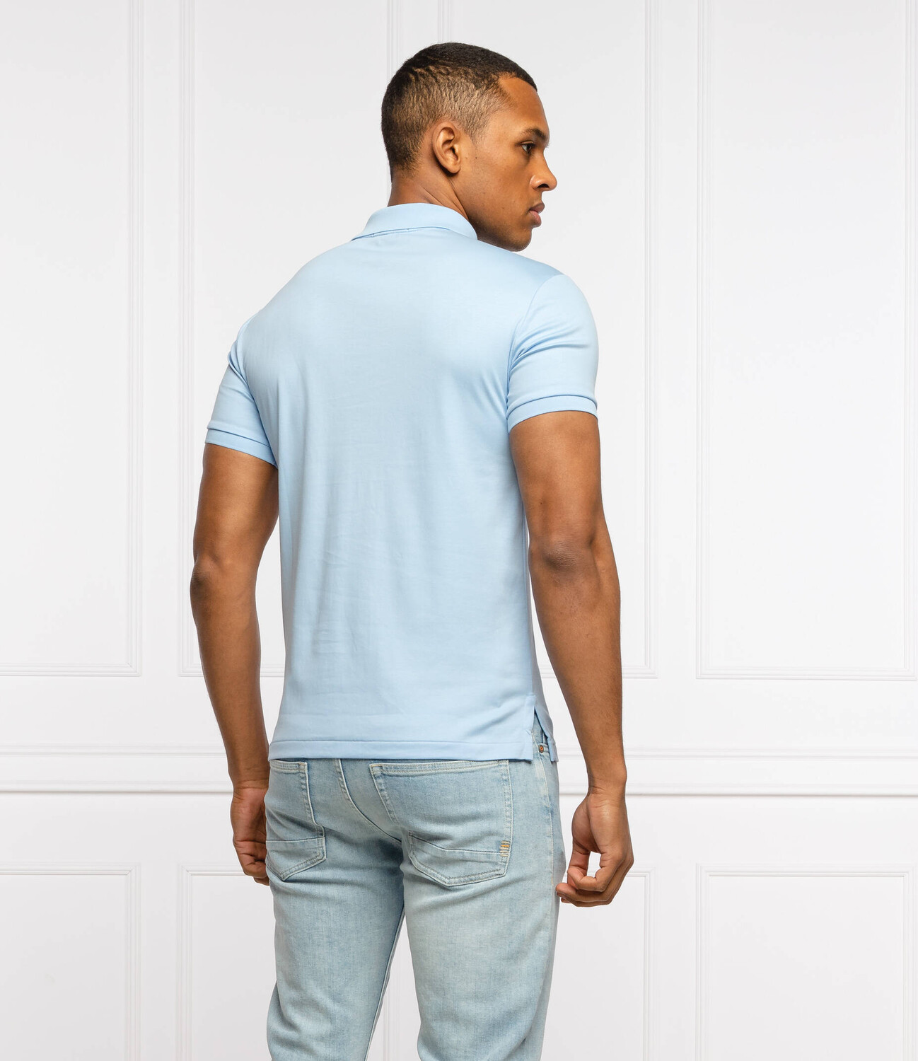 Поло POLO RALPH LAUREN slim fit, небесно-голубой — фото 4