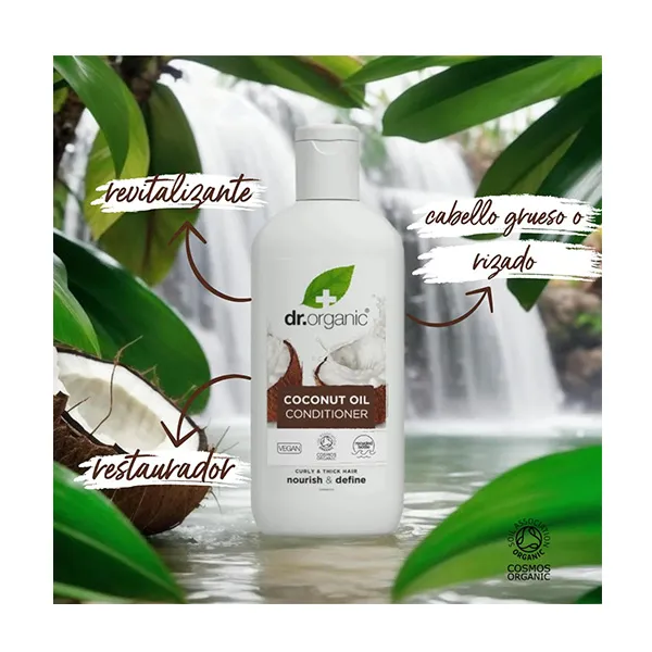 Кондиционер для густых или вьющихся волос Coconut Oil Conditioner Dr. Organic, 265 ml — фото 2