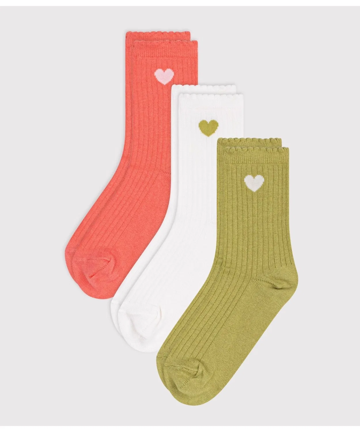 Носки 3 пары Poin Coco Heart, хлопок, разноцветные