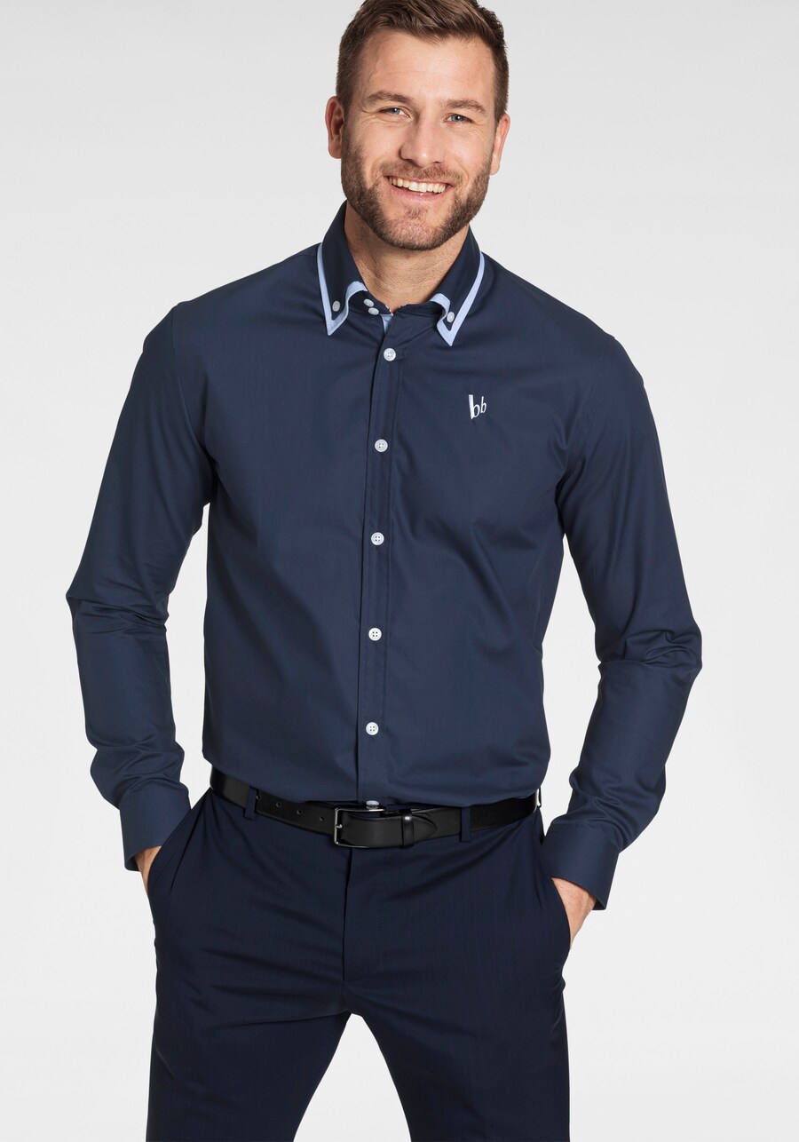 

Деловая рубашка BRUNO BANANI Slim fit Business Shirt, морской синий