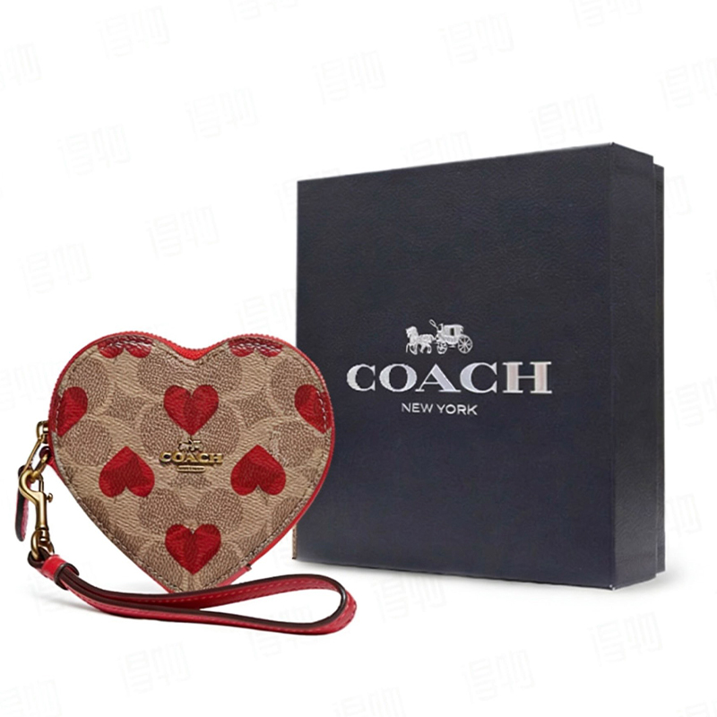 

COACH Кошелек для монет из покрытого холста Women's Khaki