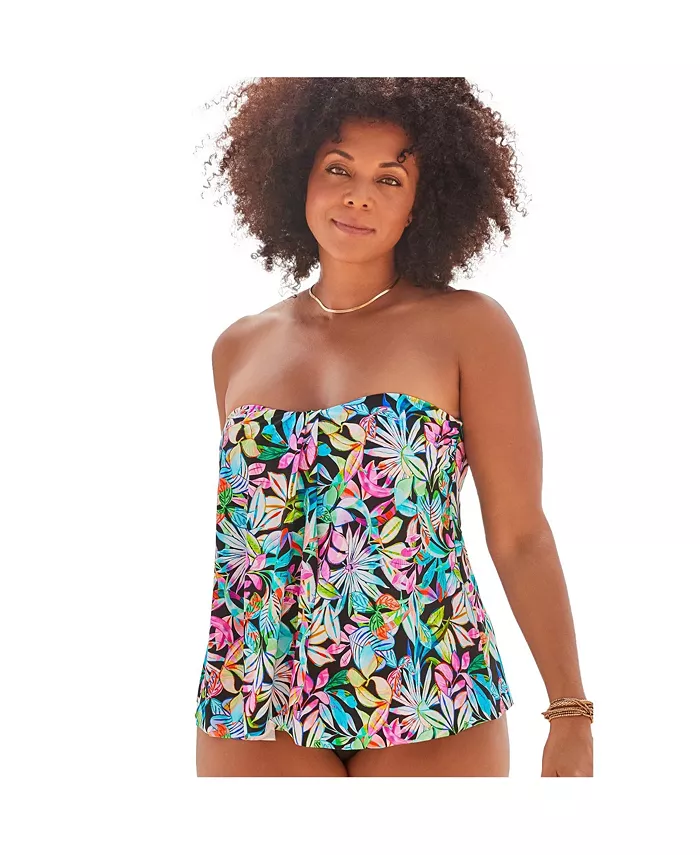 

Женский топ-танкини Flyaway Bandeau Swimsuits for All, мультиколор