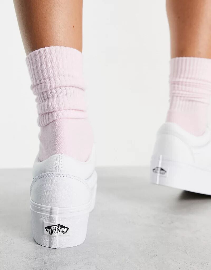 Белые кроссовки Vans Old Skool Stackform Triple — фото 2