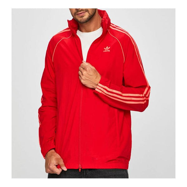 

Куртка originals stripe loose hooded windbreaker jacket red Adidas, красный