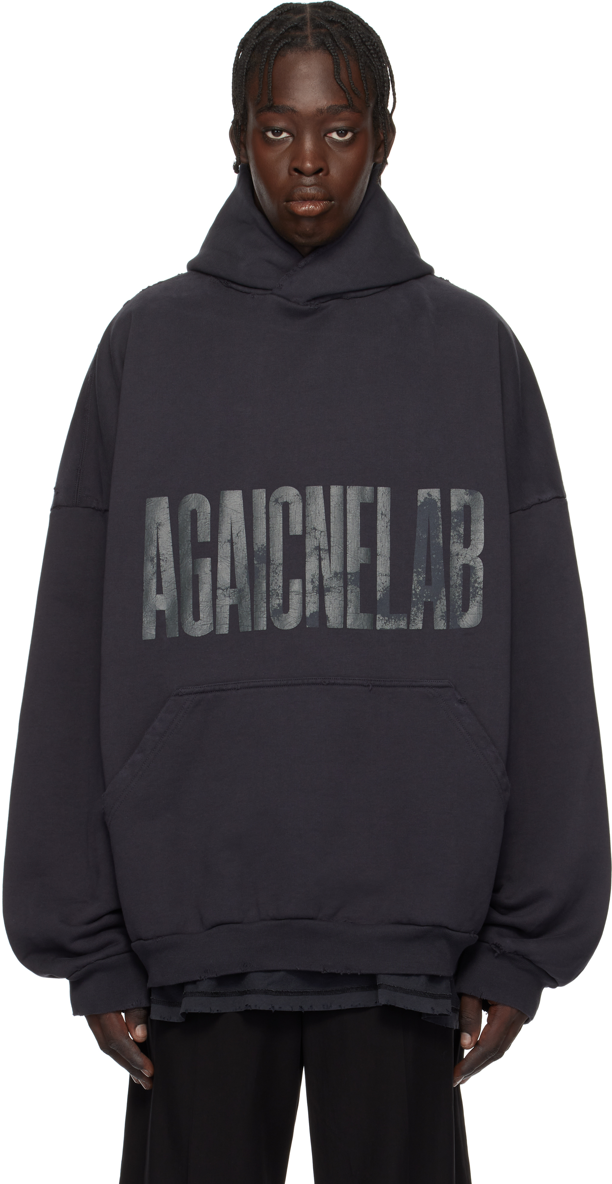 

Черная толстовка с капюшоном «Agaicnelab» большого размера Balenciaga