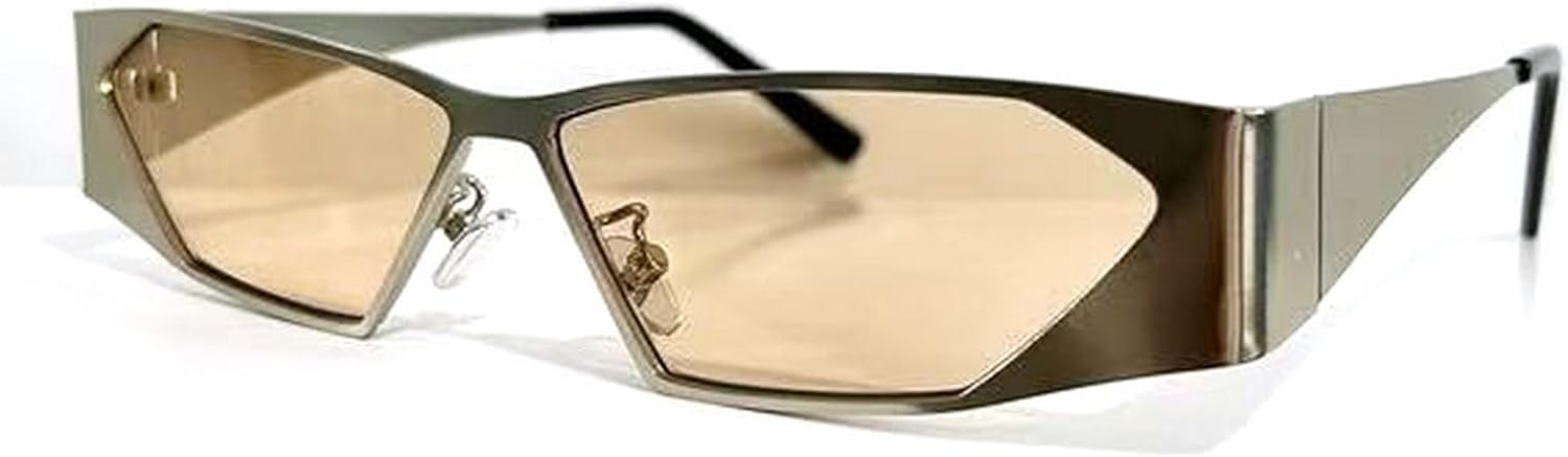 

Ретро-солнцезащитные очки «кошачий глаз» для женщин, модная металлическая оправа, прямоугольные солнцезащитные очки, стильные линзы цвета «голубое шампанское», защита от ультрафиолета UV400 mincl, Champagne