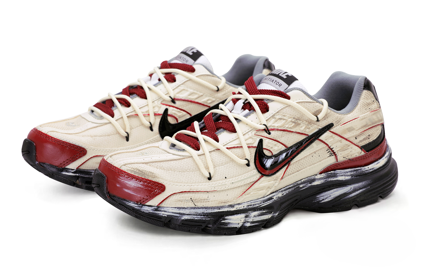 Nike Initiator Abrasion Resistant Slip Resistant низкие повседневные кроссовки для бега мужские beige red — фото 4