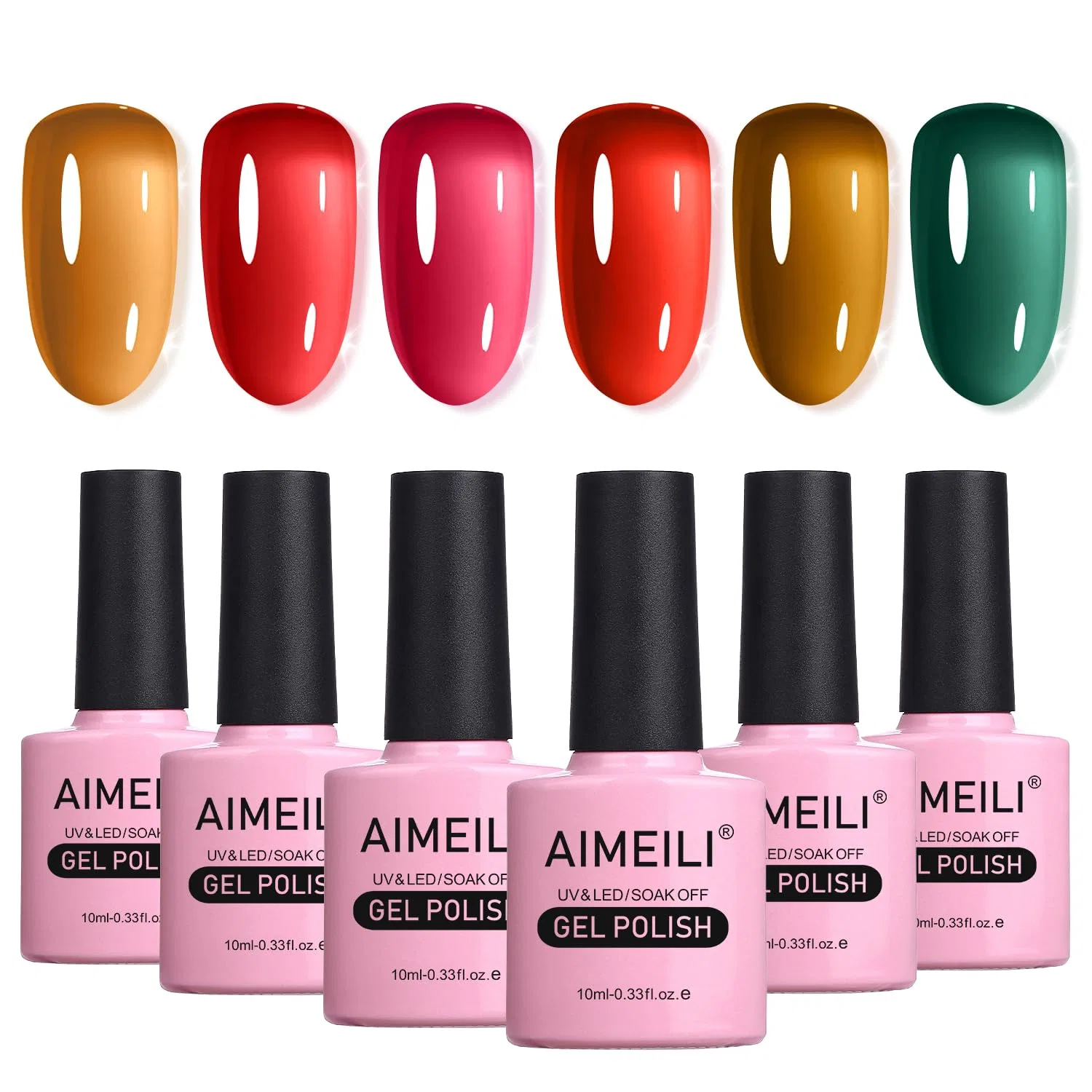 Набор прозрачных гель-лаков AIMEILI Jelly Gel (6 цветов) Aimeili, 6-77