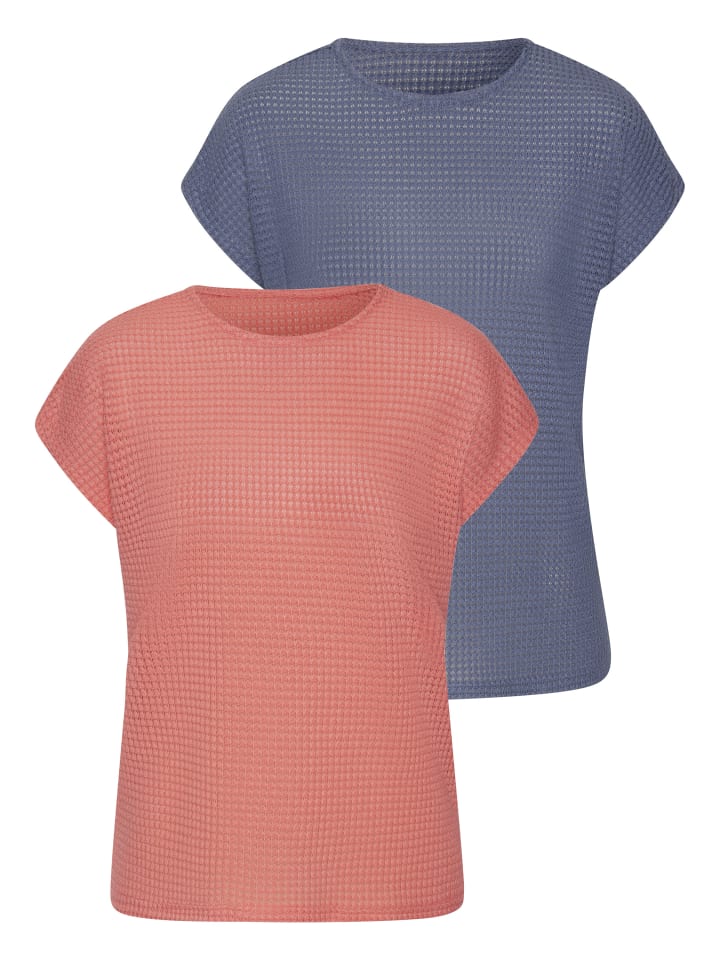 

Рубашка с короткими рукавами абрикосового и индиго цвета Vivance