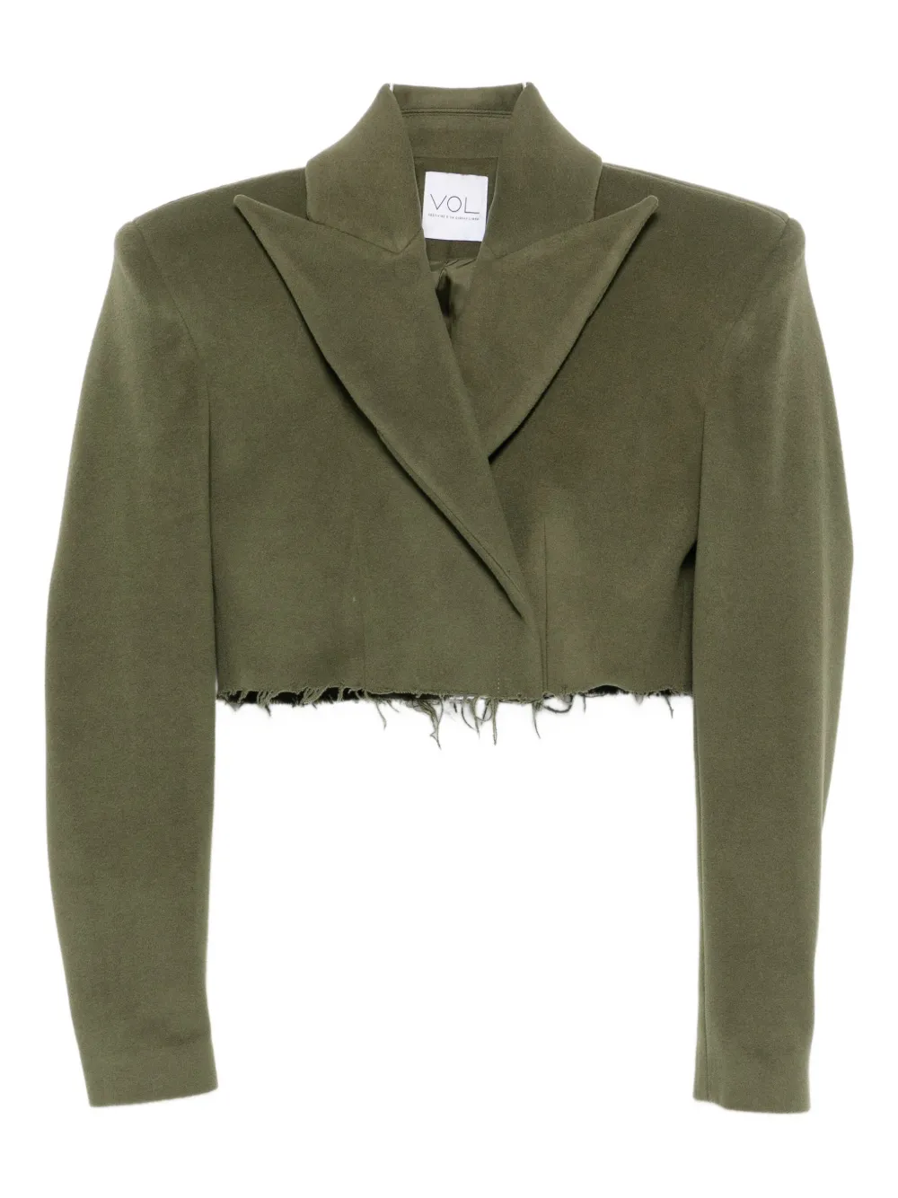 

Пиджак с широкими лацканами и бахромой по низу Vestiaire d'un Oiseau Libre, зеленый