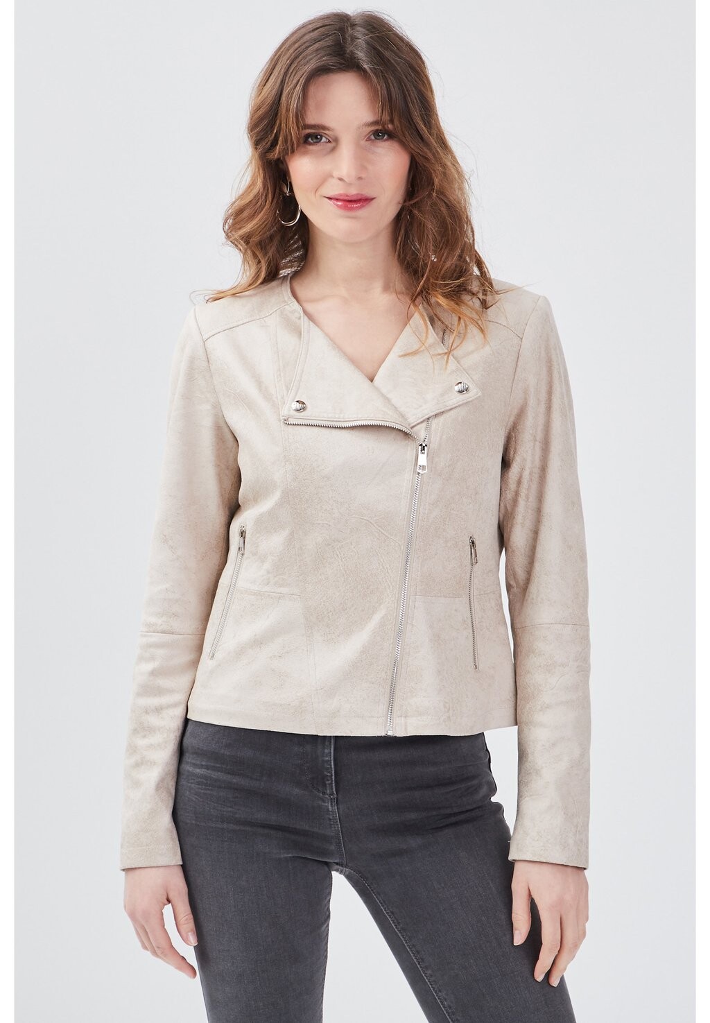 

Куртка из искусственной кожи GERADE MIT REISSVERSCHLUSS Breal, цвет beige