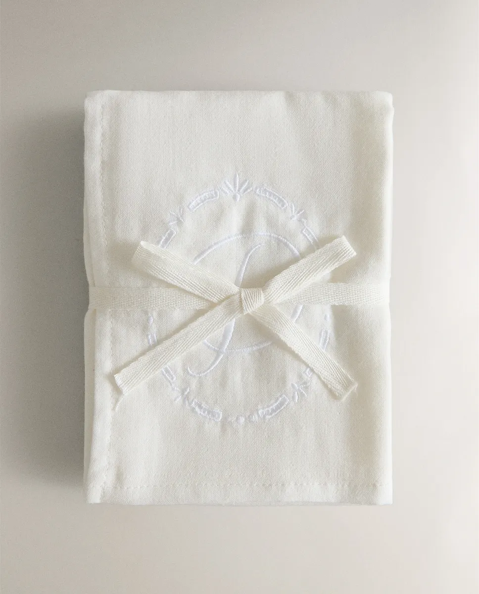 

Упаковка детских муслиновых полотенец с вышитой буквой (2 шт.) Zara Home, Letter D