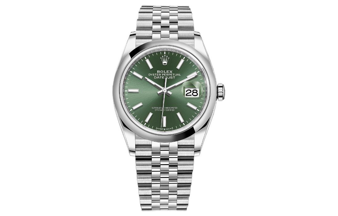 

ROLEX Часы женские Log Series с автоподзаводом, механический механизм, 36 мм, зеленый циферблат, браслет Oystersteel