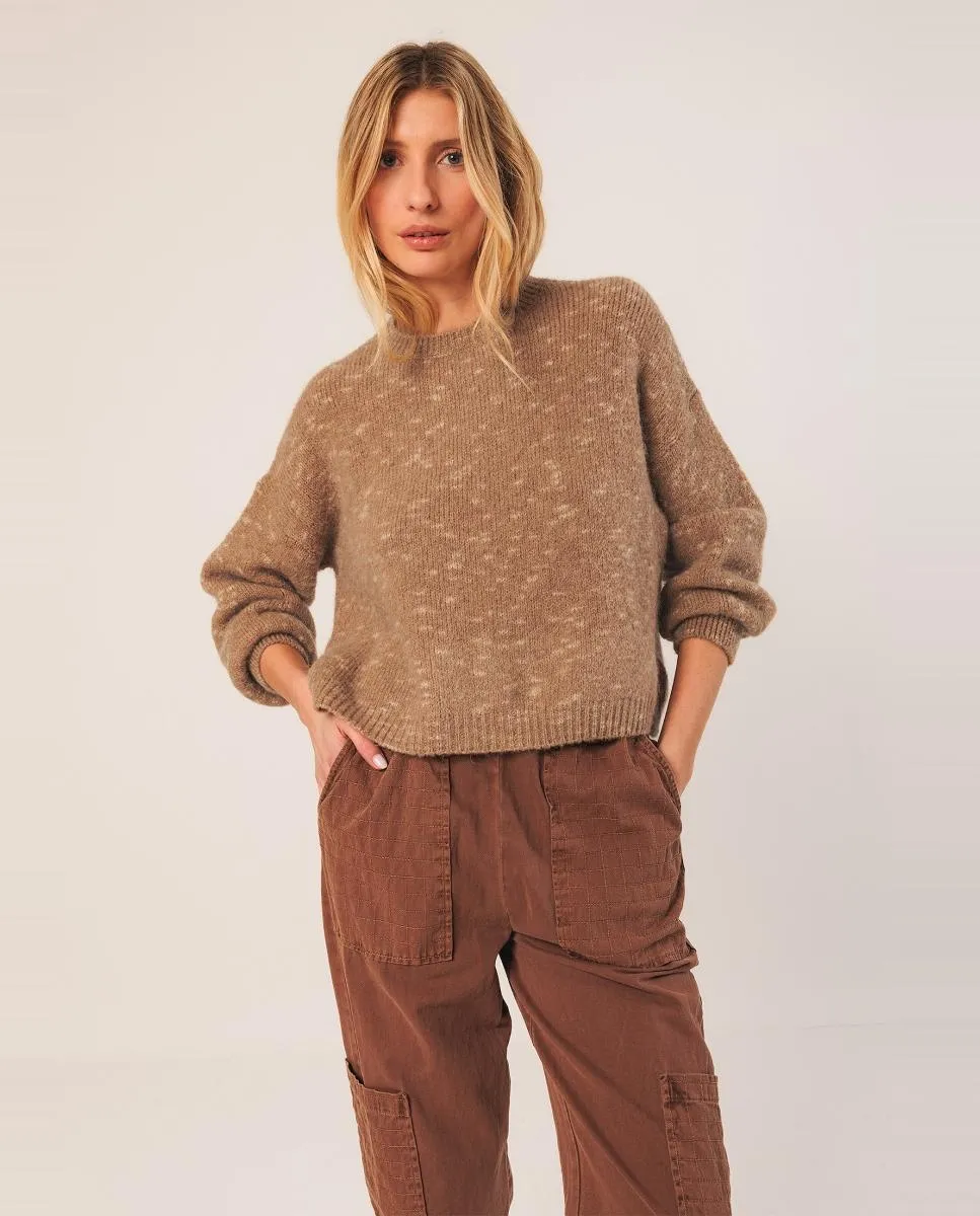 

Женский джемпер с длинным рукавом и круглым вырезом Indi & Cold, бежевый