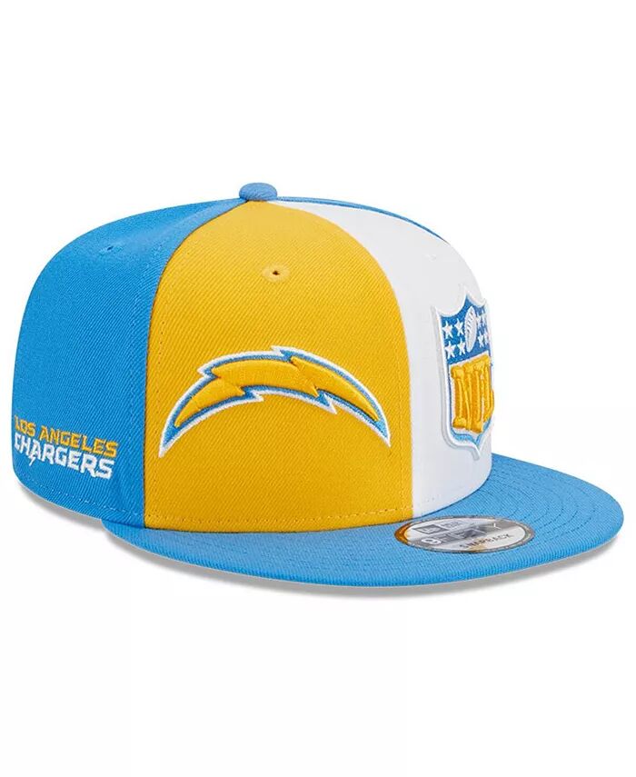 

Мужская кепка Snapback Los Angeles Chargers 2023 золотистого/пудрово-синего цвета Sideline 9Fifty New Era, синий