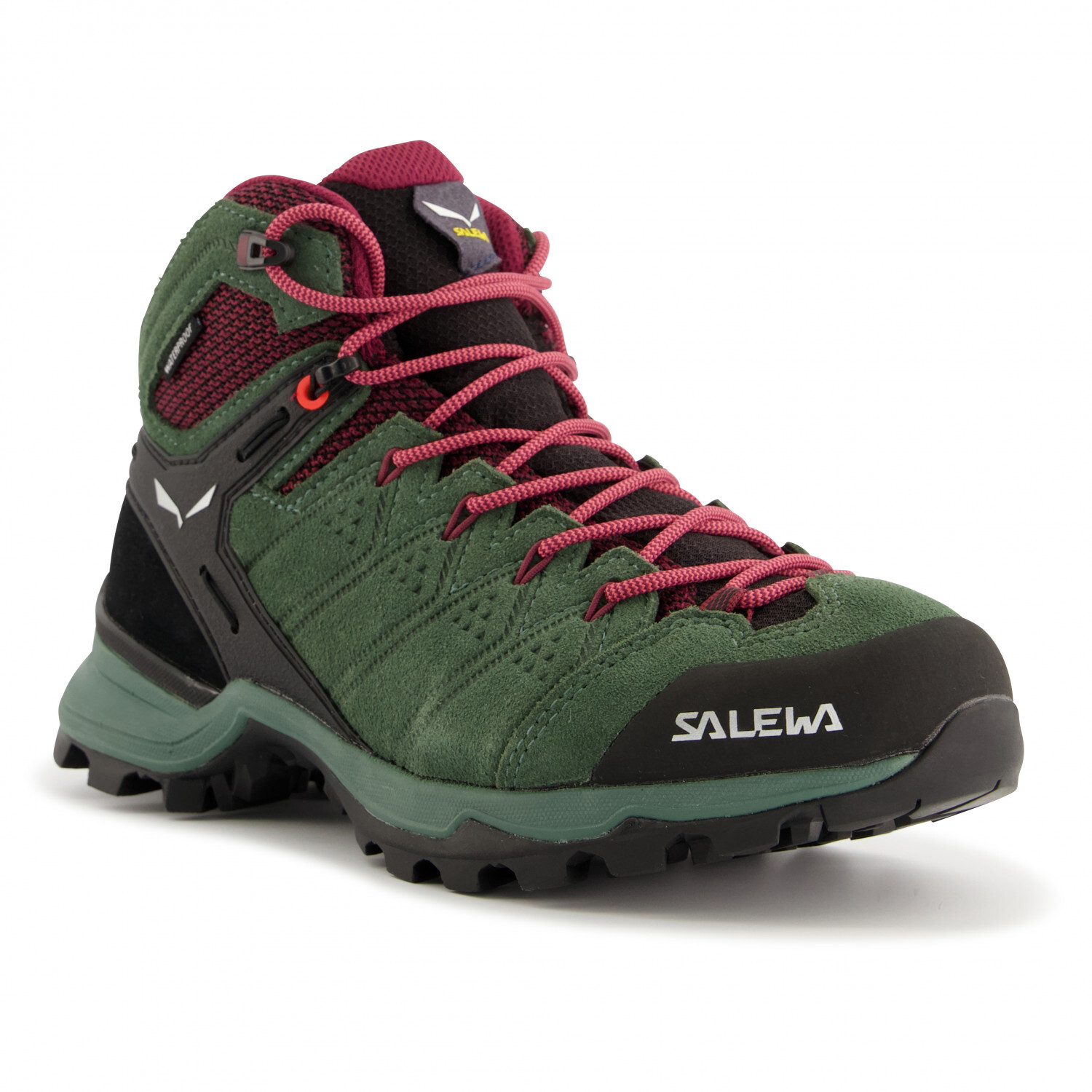 Ботинки для прогулки Salewa Women's Alp Mate Mid WP, цвет Duck Green/Rhododendon — фото 2