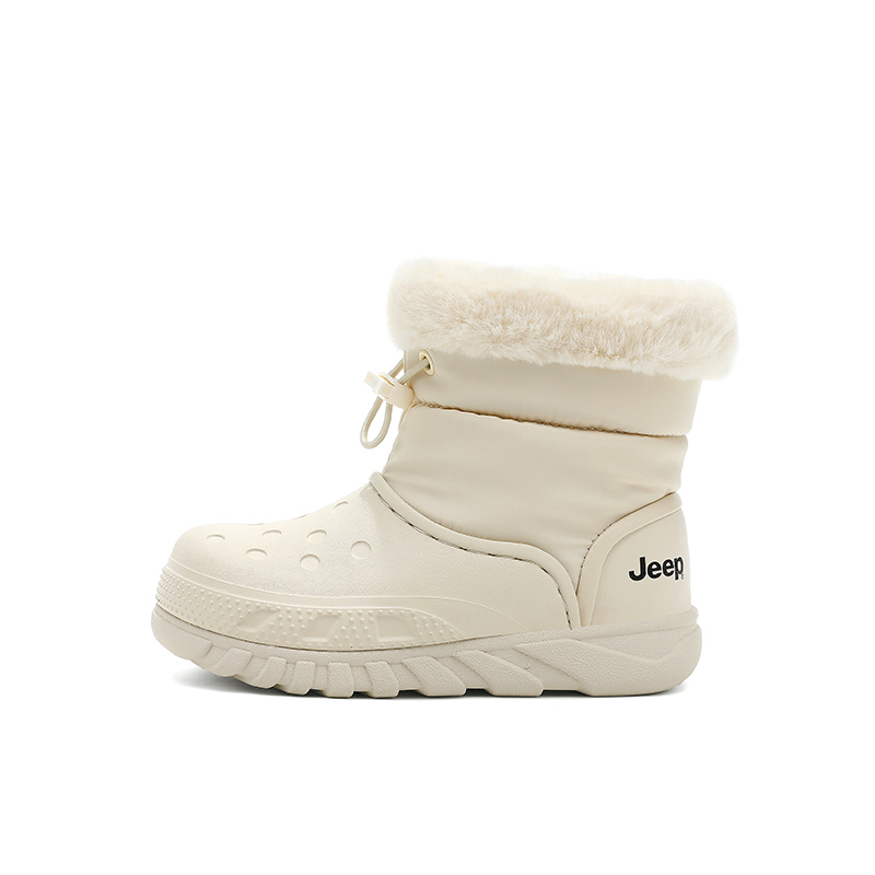 

Устойчивые к скольжению и истиранию термо высокие зимние ботинки Kids' Jeep, кремовый белый[fleece-lined]