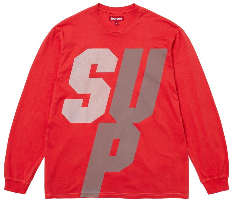 

Светоотражающая футболка с длинными рукавами Supreme, красная