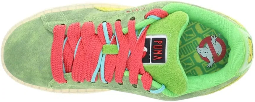 Мужские замшевые кроссовки PUMA Ghostbusters на шнуровке, зеленые, размер XL — фото 4