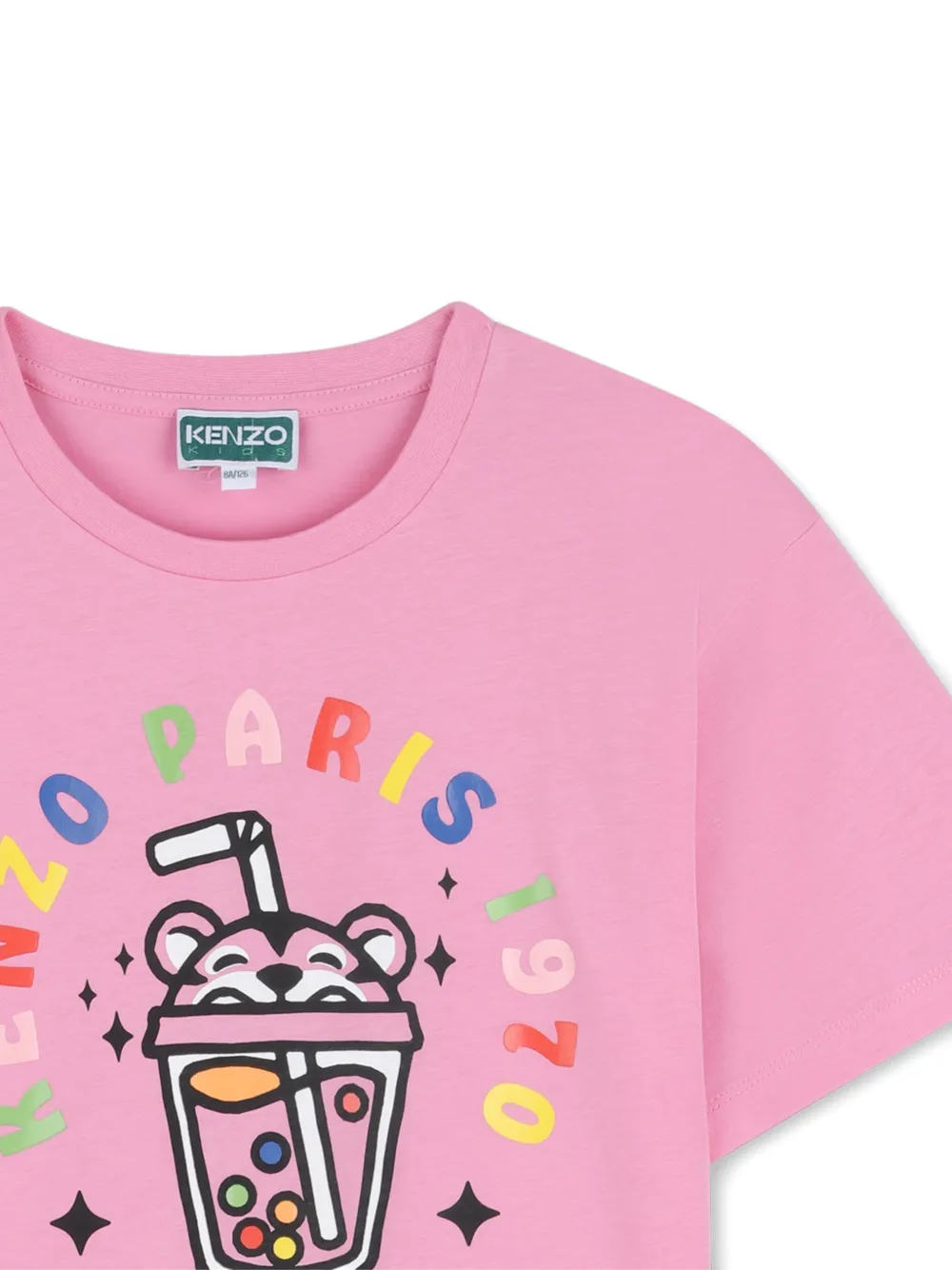 Футболка с изображением тигра в пузырях Kenzo Kids, розовый — фото 3