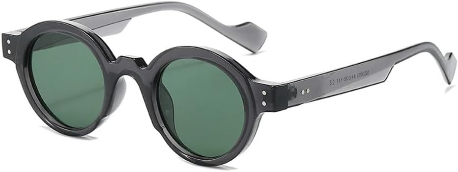 

Солнцезащитные очки в стиле стимпанк, круглые, в маленькой оправе, 2027 год, для женщин и мужчин, модные солнцезащитные очки в винтажном стиле панк хип-хоп MTZJH, Gray Green