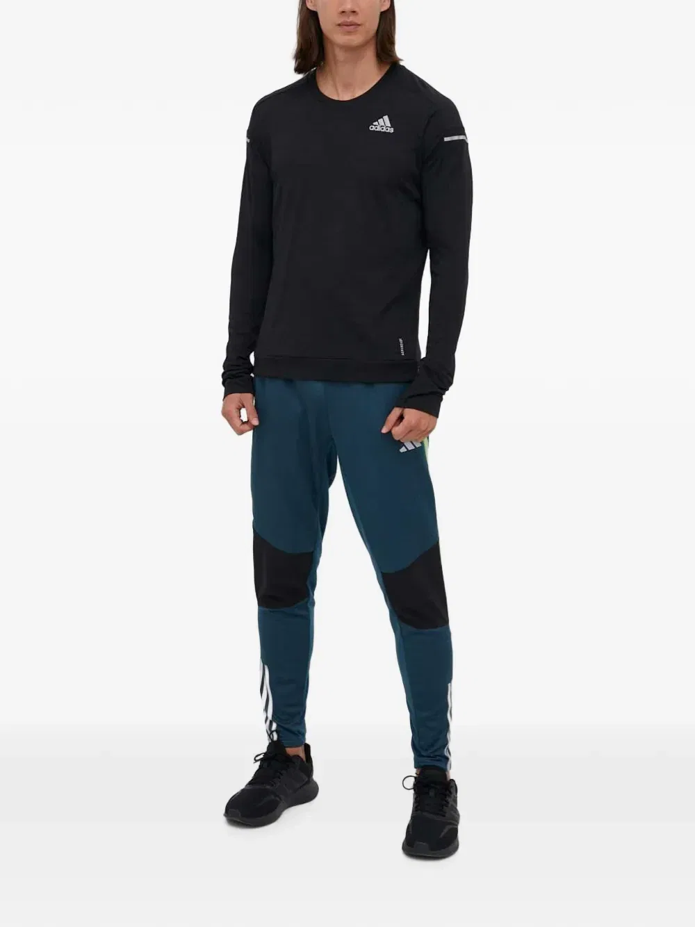Замшевые спортивные брюки с принтом логотипа Adidas, синий — фото 2