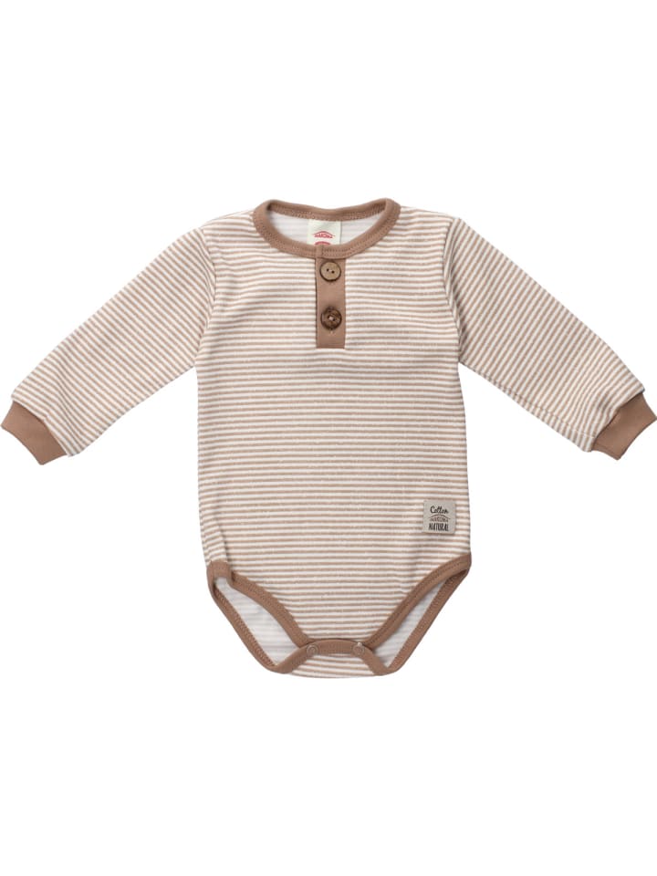 

Makoma Полосатый боди с длинными рукавами коричневого цвета