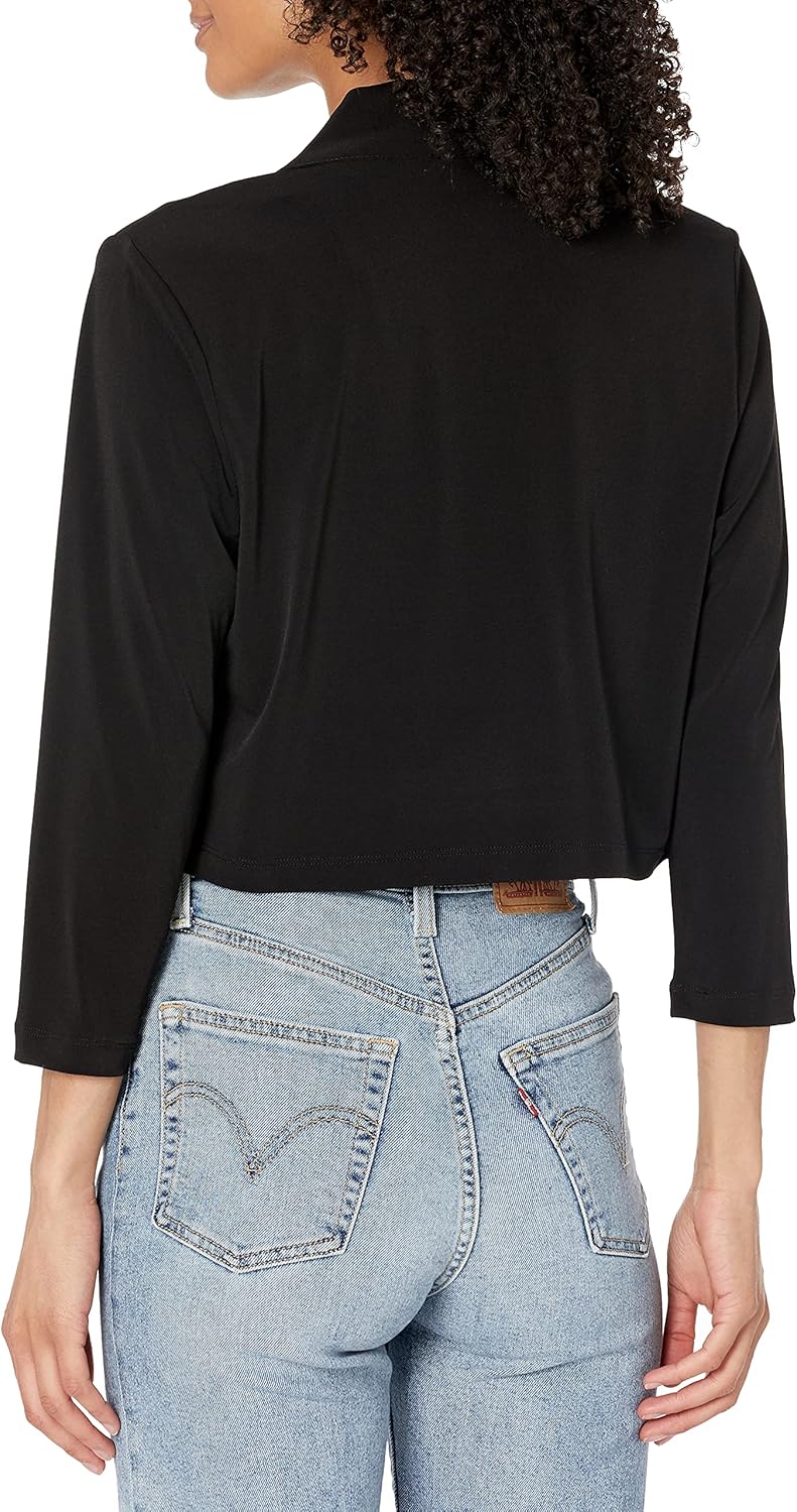 Женский кардиган Calvin Klein с длинным рукавом и болеро, Black Jersey — фото 2