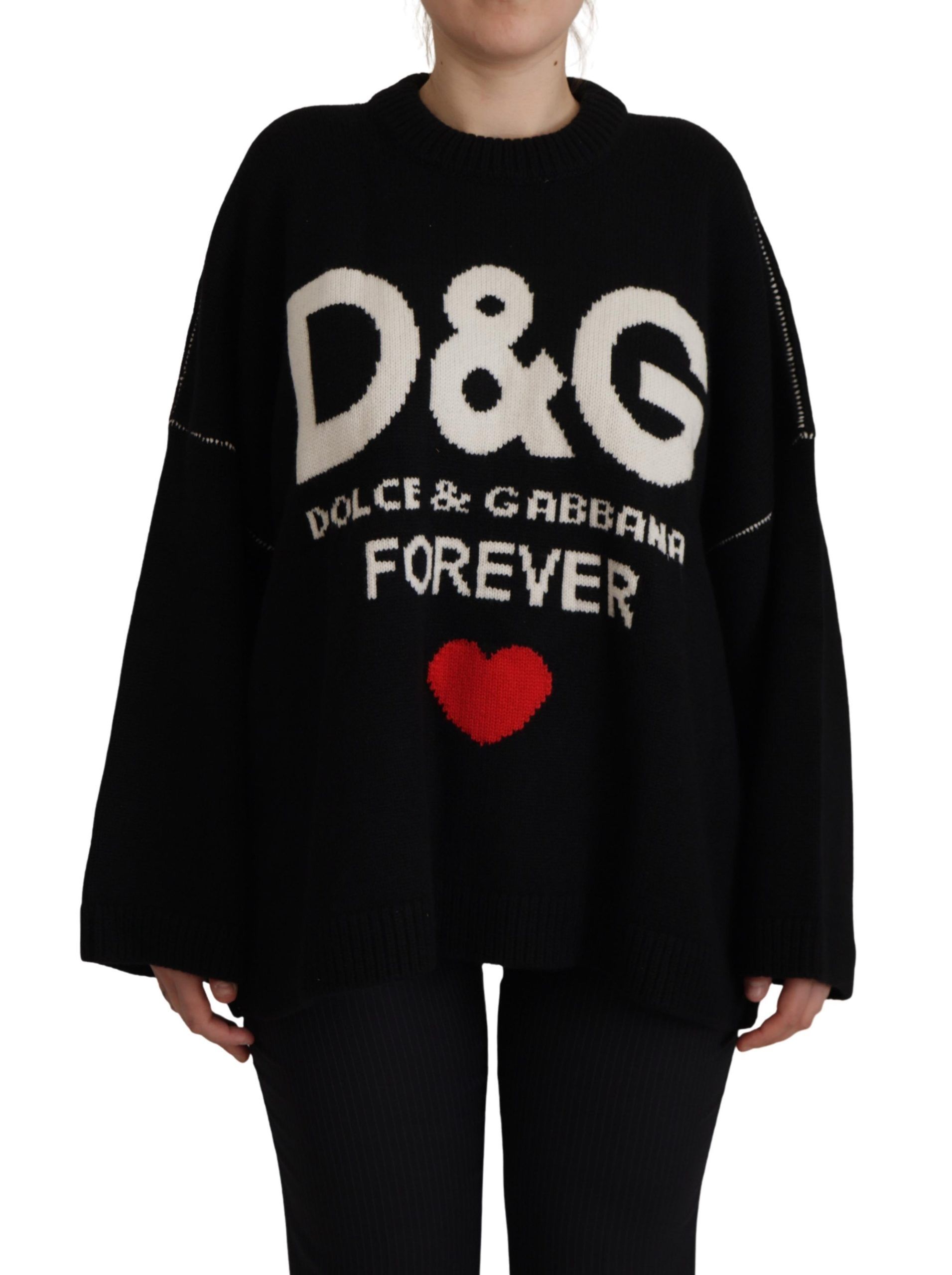 

Элегантный кашемировый пуловер с культовыми деталями Dolce & Gabbana, черный