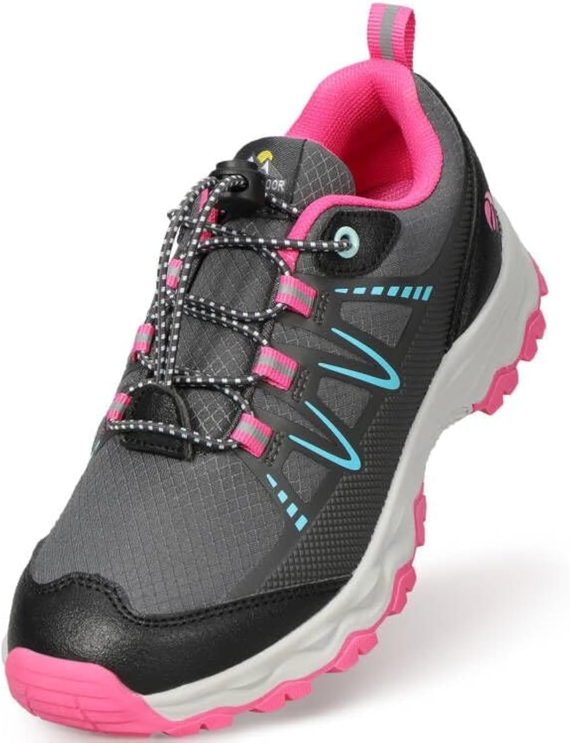 

Детские кроссовки UOVO для мальчиков и девочек, водонепроницаемые для походов и бега, модные кроссовки на трейл, дышащие, легкие, противоскользящие, для прогулок на улице и спорта (для младших/старших детей), красный/серый