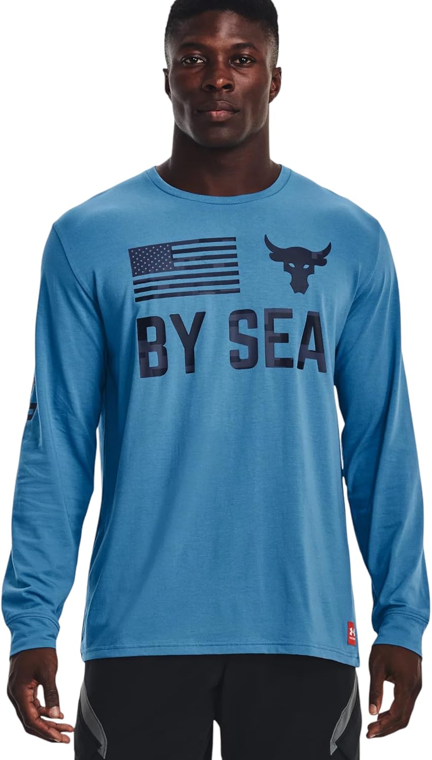 

Футболка Under Armour X Project Rock Long Sleeve Top, Blue, Синий, Футболка Under Armour X Project Rock Long Sleeve Top, Blue