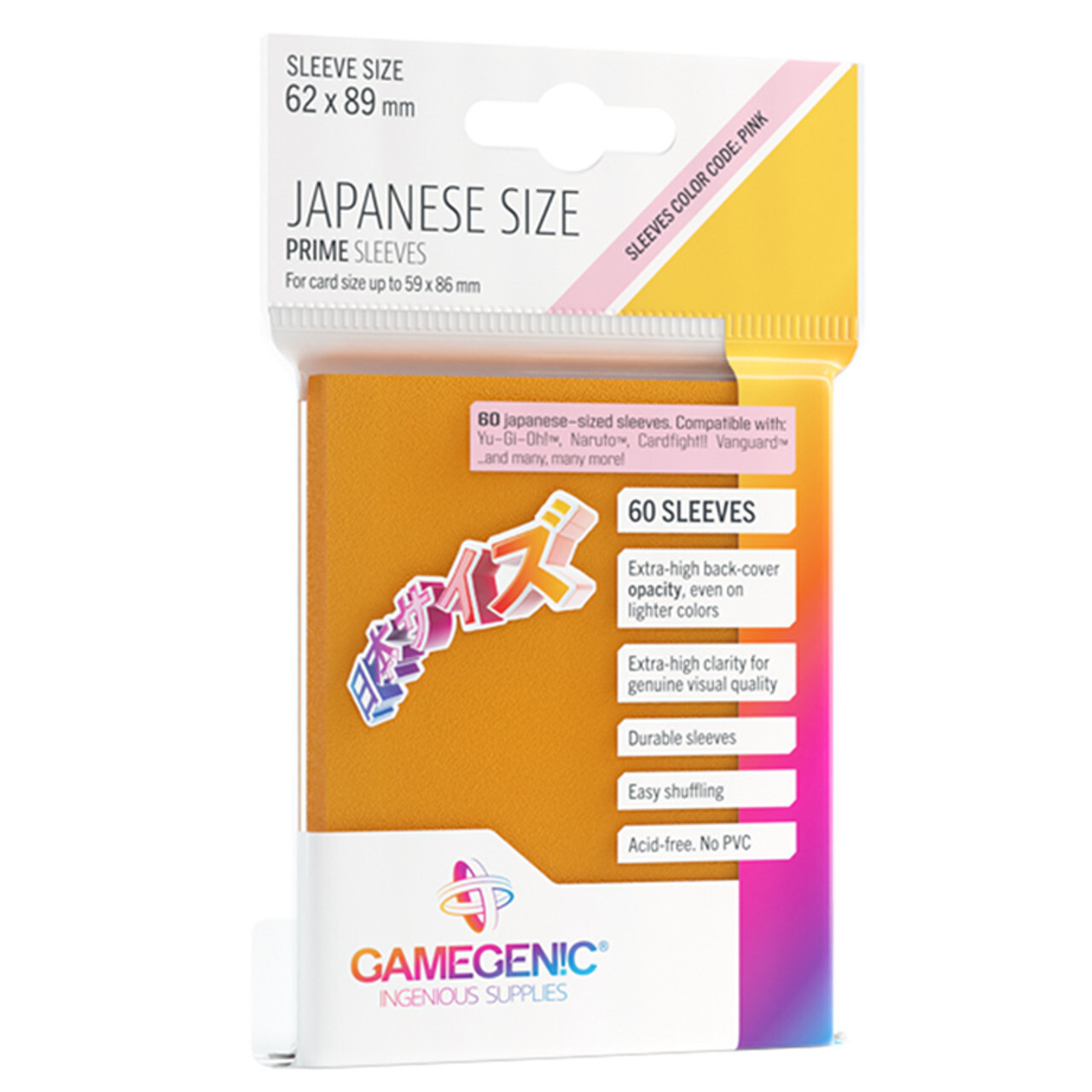 

Аксессуары Gamegenic: Orange Prime Sleeves - Japanese Size (60ct)