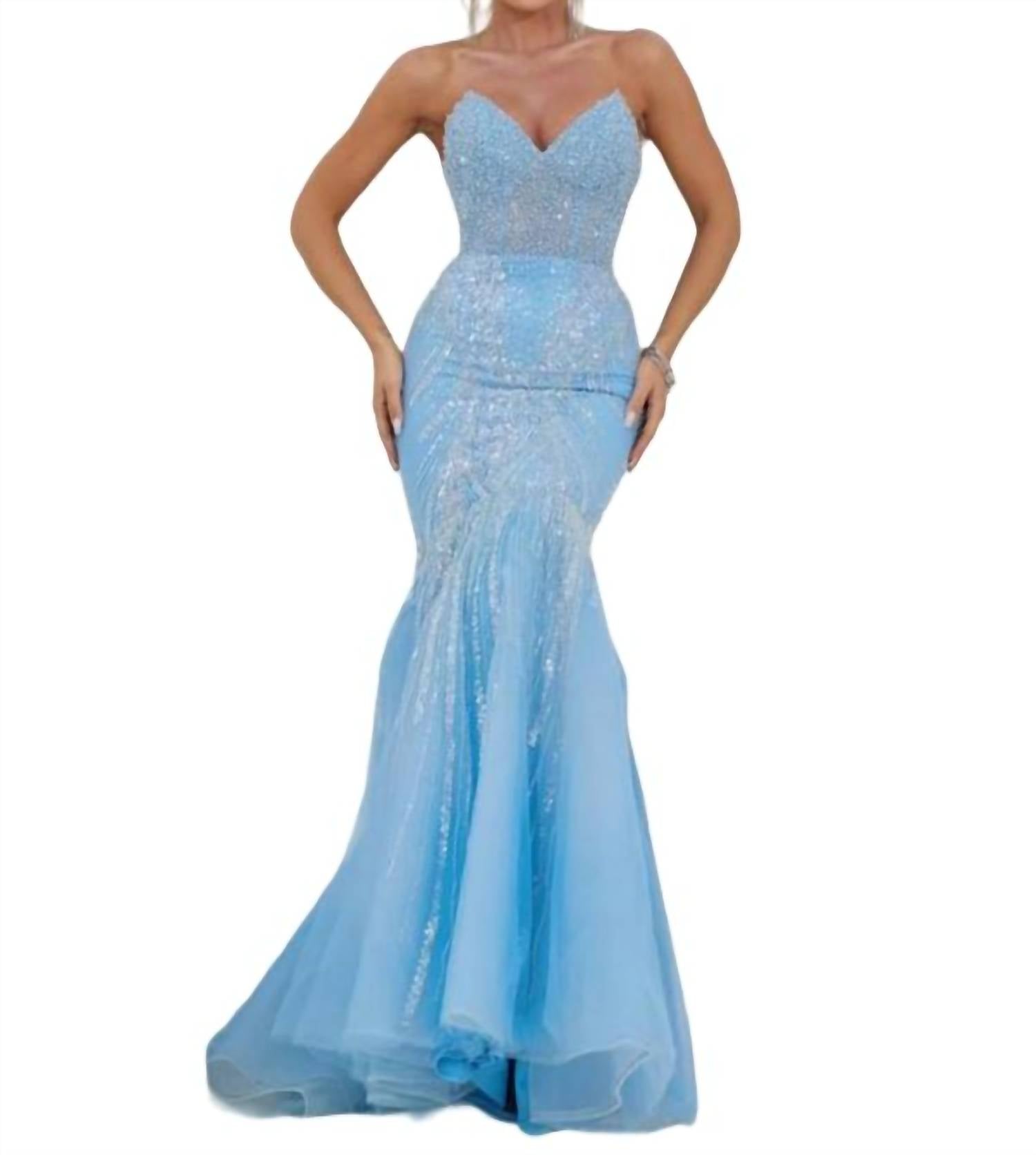 

Женское платье Terani Couture, цвет denim