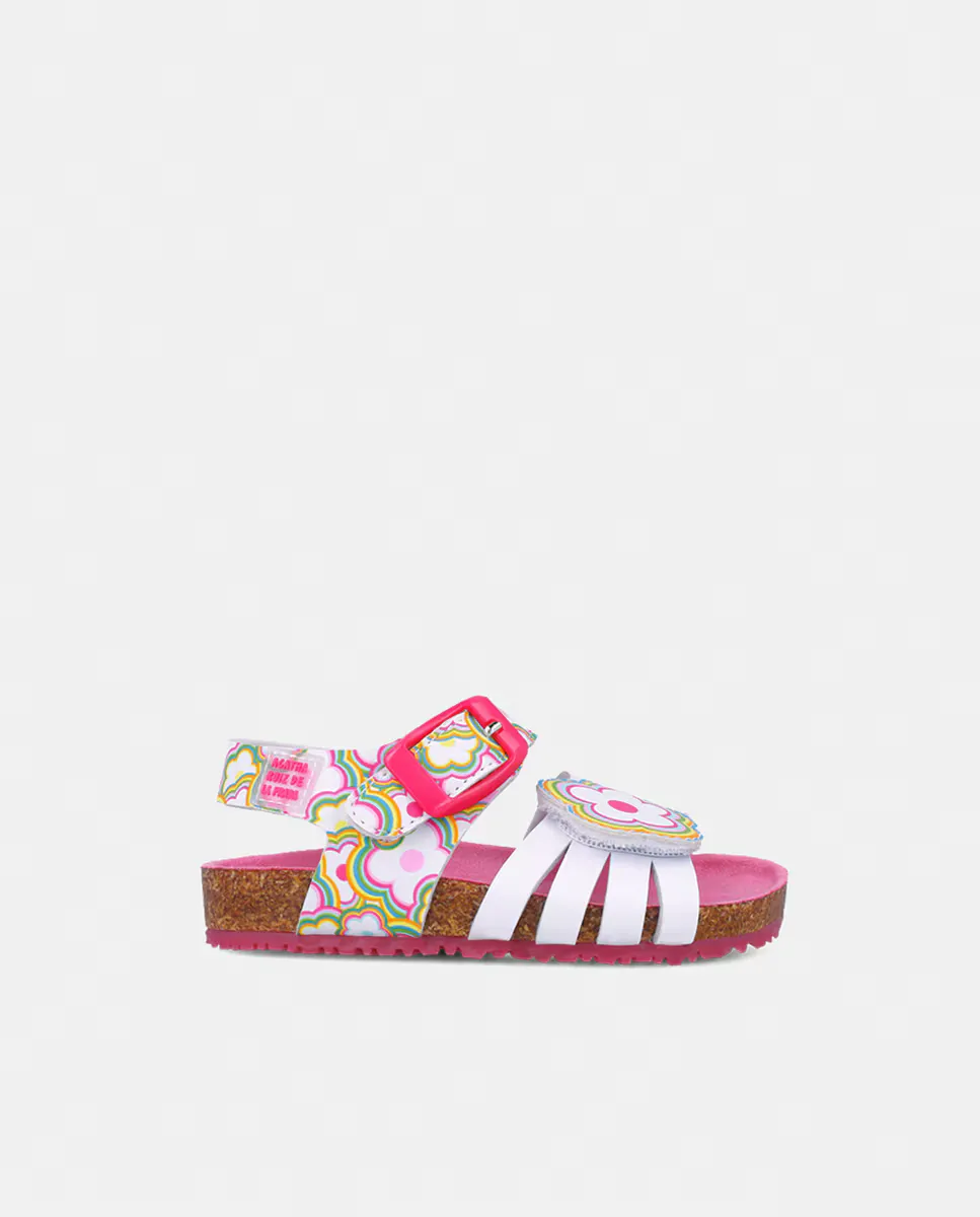 

Босоножки для девочек с принтом и украшениями Agatha Ruiz de la Prada, белый