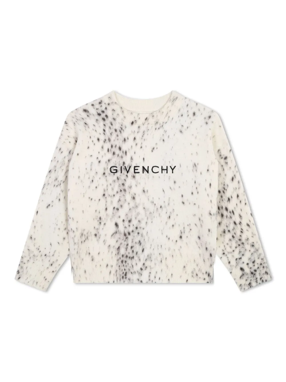 

Джемпер с вышитым логотипом и анималистичным принтом Givenchy Kids, нейтральный