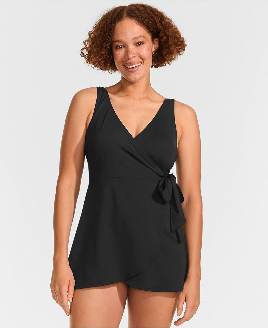 

Мини-купальник с завязками по бокам, для невысоких девушек Lands' End, Black