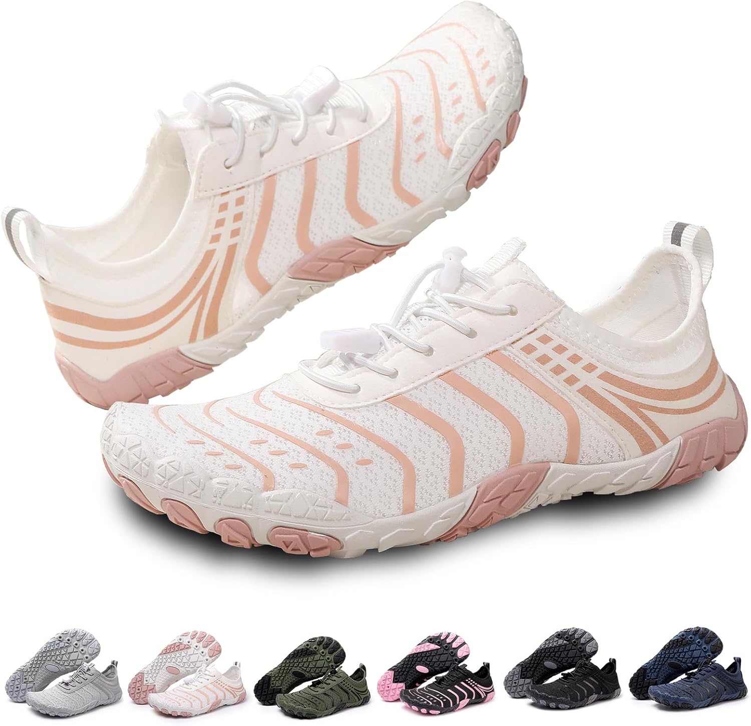 

Кроссовки для женщин и мужчин унисекс, быстросохнущие, с нескользящей подошвой, широким носком Feedmoo, розовый