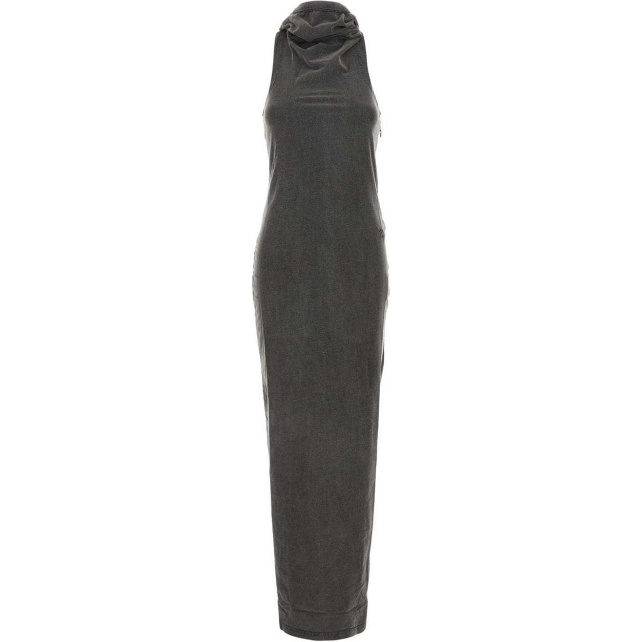 

Приталенное платье макси с капюшоном и открытой спиной Alexander Wang, серый