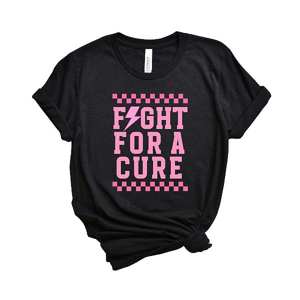 

Футболка с принтом Fight for a cure в клетку Simply Sage Market