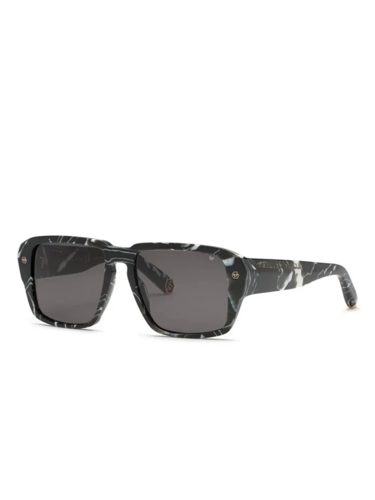 

Мраморные солнцезащитные очки Philipp Plein Eyewear, черный