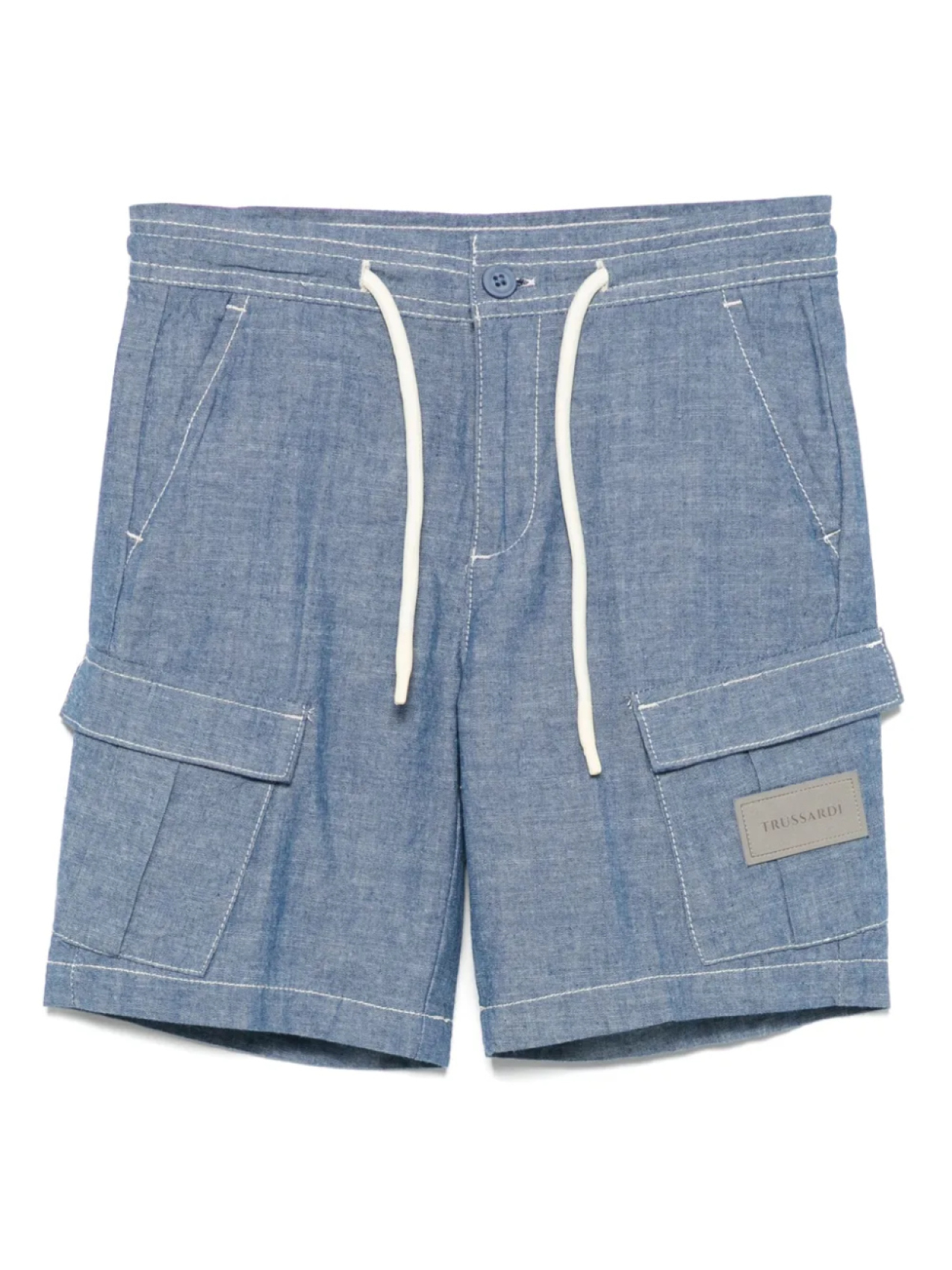 

TRUSSARDI JUNIOR шорты с нашивкой-логотипом, синий